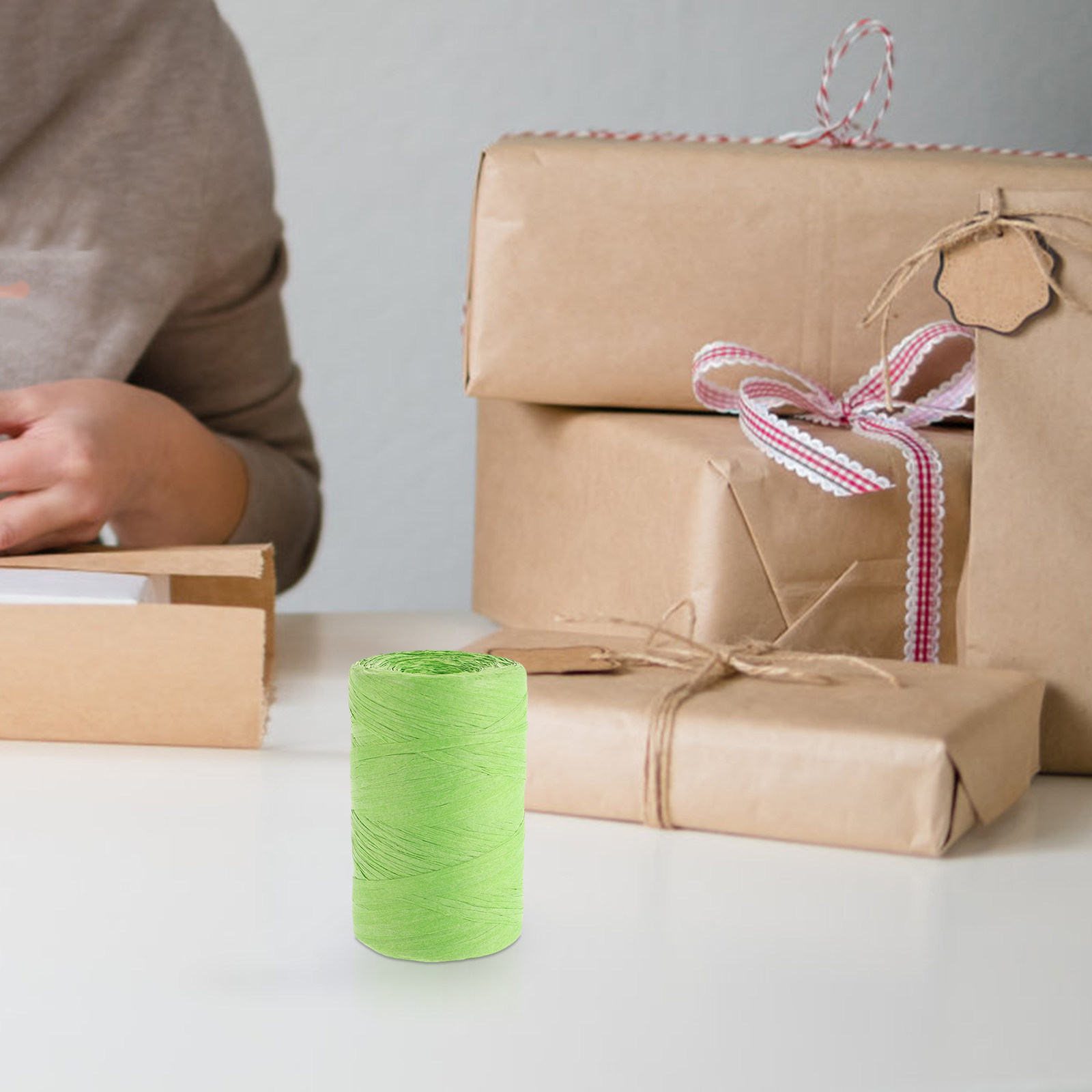 Papercraft Supply Ribbon - ริบบิ้นกระดาษสีสันสดใสสำหรับห่อกล่องของขวัญ ดอกไม้ งานประดิษฐ์ DIY ตกแต่ง ของใช้สำหรับงานคริสต์มาส