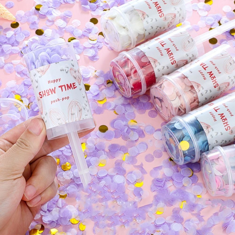 Confetti Cannon Tube - 1 ชิ้น อุปกรณ์ตกแต่งงานปาร์ตี้วันเกิดสีสันสดใส คอนเฟตติป๊อปเปอร์สำหรับงานแต่งงาน