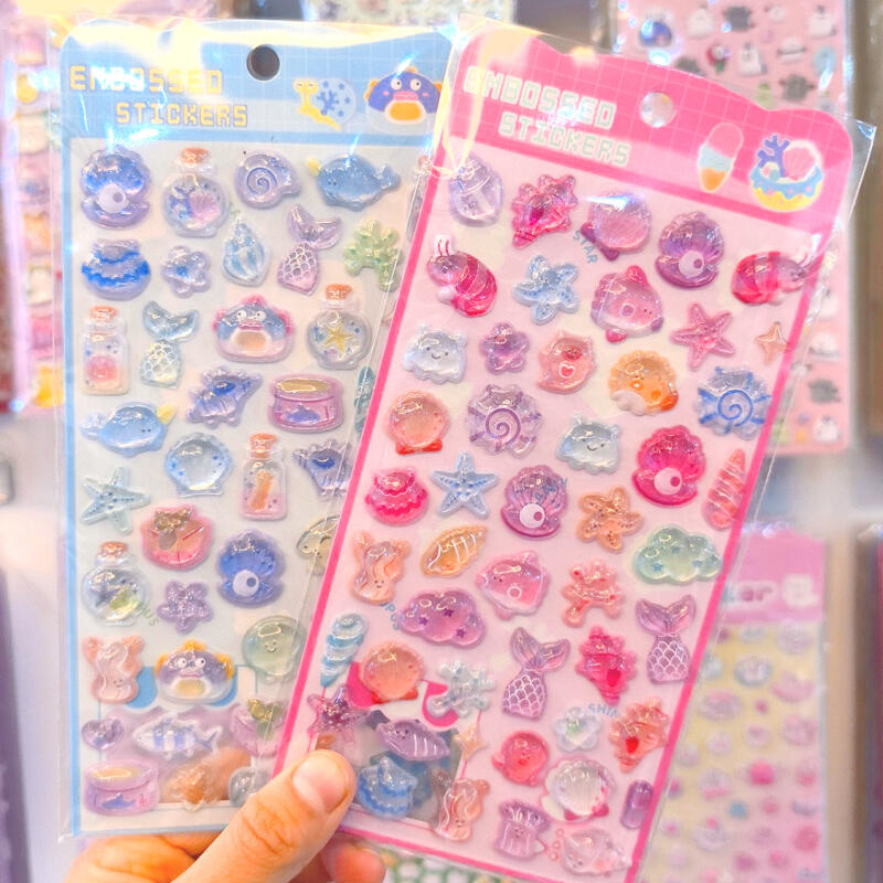 Supply Event - สติกเกอร์คริสตัล 3 มิติ ลายเปลือกหอยทะเล ของตกแต่งเคสมือถือ การ์ตูนน่ารัก