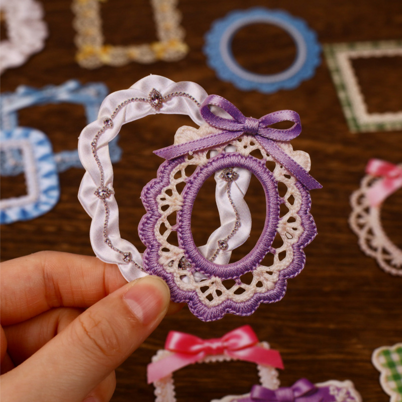 Papercraft Supply Ribbon - 1 แพ็ค/8 ชิ้น ริบบิ้นวินเทจ โบว์ติดขอบ การ์ดแข็ง