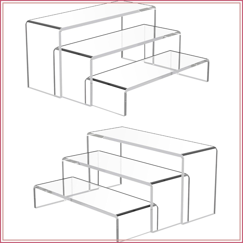 Cupcake Stand Tier - ชุด 6 ชิ้น แท่นวางโชว์คัพเค้กแบบใส, แท่นวางทรงสี่เหลี่ยม 3