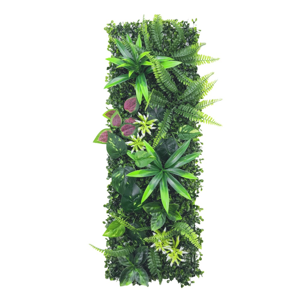 Flower Wall Panel - แผ่นผนังต้นไม้ประดิษฐ์ DIY ขนาด 75x25 ซม. พรมยูคาลิปตัสประดิษฐ์สีเขียว
