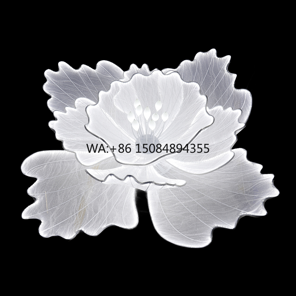 Event & Party Supply Photos - ฉากหลังดอกไม้สีขาวขนาดใหญ่แบบ LED จากโรงงานโดยตรง สำหรับตกแต่งงานอีเว้นท์และเวที