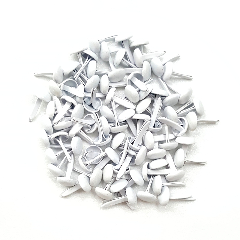 Papercraft Supply Invitation - 500pcs 5 มม.ขาวโลหะ Brads สำหรับอุปกรณ์เสริม Scrapbooking