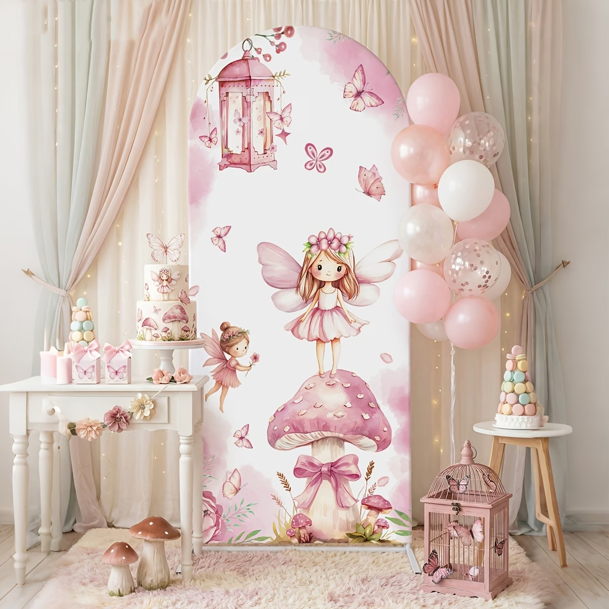 ฉากหลังนางฟ้าและเห็ด ตกแต่งโต๊ - Dessert Table Backdrop บทวิจารณ์และราคา