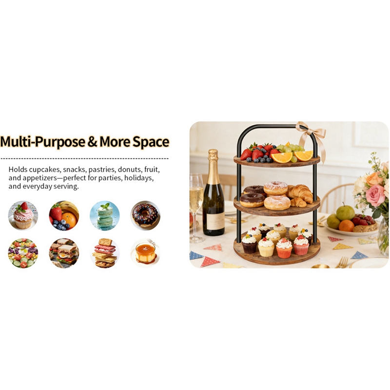ชั้นวางคัพเค้กไม้ ABLN สำหรับจ - Cupcake Stand Tier บทวิจารณ์และราคา
