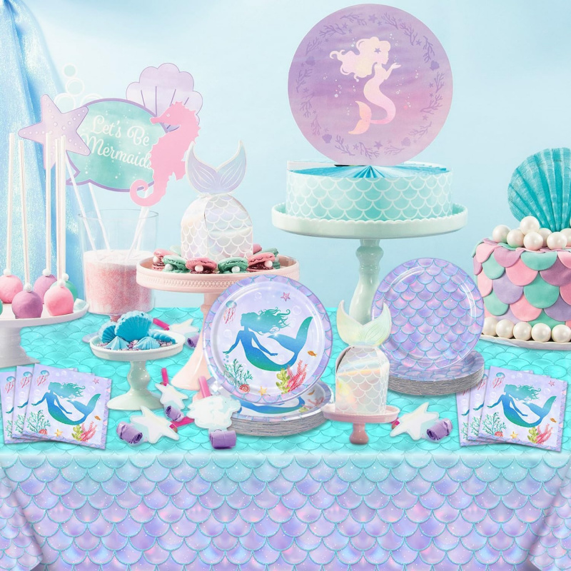 ผ้าปูโต๊ะนางเงือก - ตกแต่งวันเ - Table Cloth Disposable บทวิจารณ์และราคา