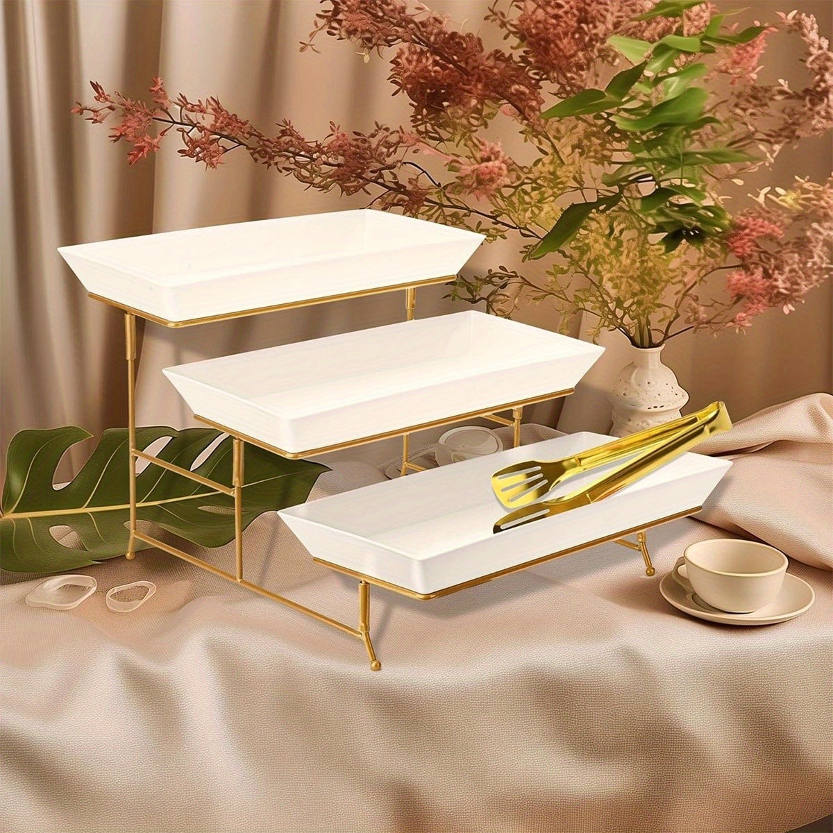 ชั้นวางเสิร์ฟแบบมีชั้นสีขาวพร้ - Cupcake Stand Tier บทวิจารณ์และราคา