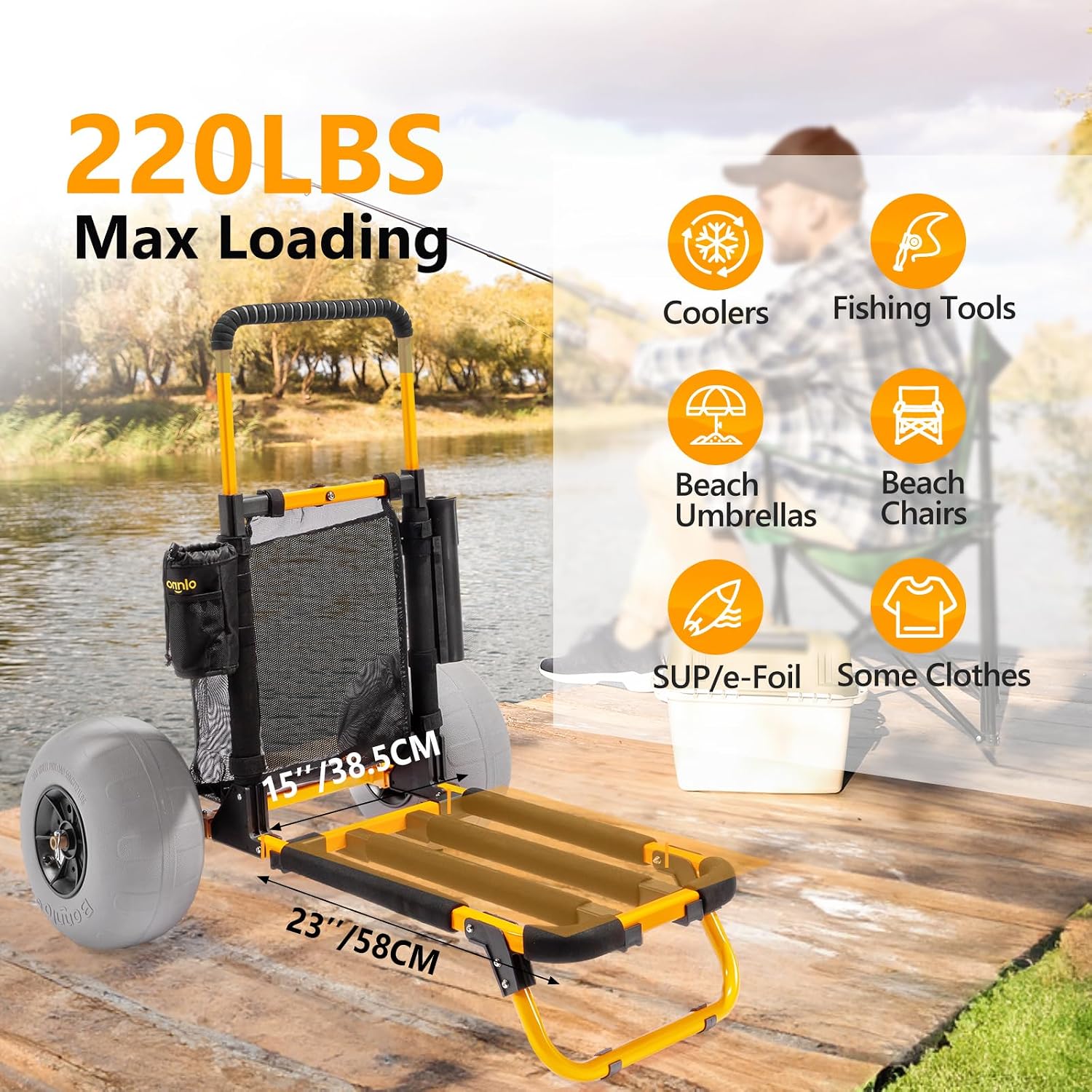 รถเข็นตกปลาชายหาด Bonnlo, รถเข - Balloon Pump Hand บทวิจารณ์และราคา