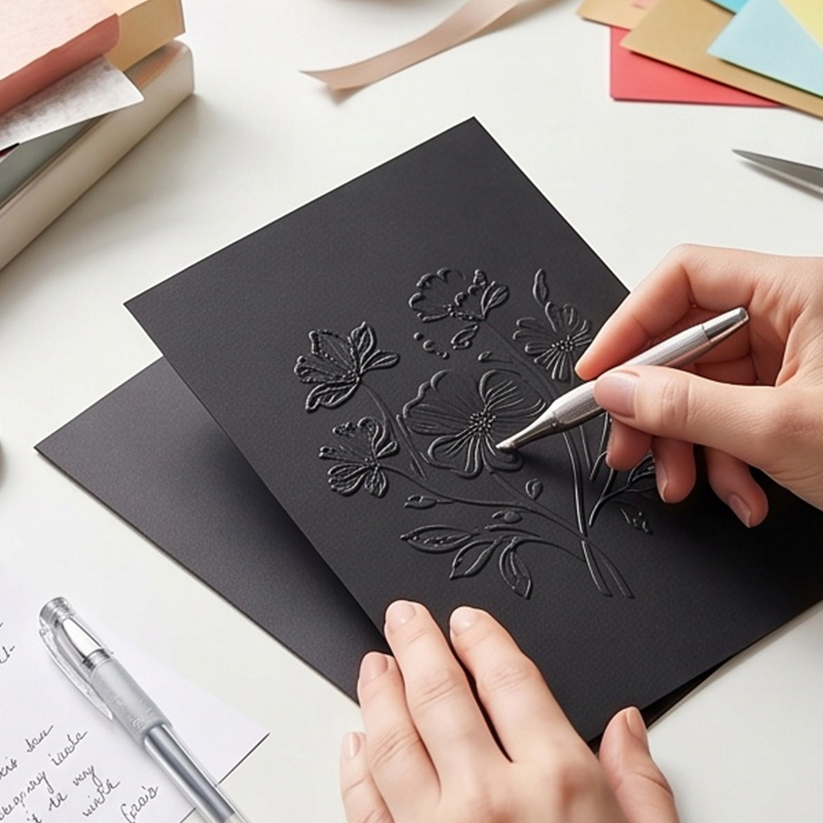 กระดาษการ์ดสีดำหนา 60 แผ่น ขนา - Papercraft Supply Invitation บทวิจารณ์และราคา
