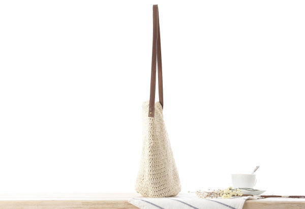 กระเป๋าสะพายไหล่สานจากฟางสีพื้ - Paper Straw Color บทวิจารณ์และราคา