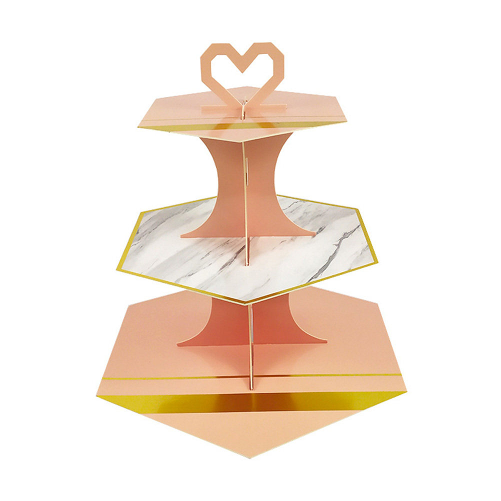 แท่นวางเค้กกระดาษลายหินอ่อน 2  - Cupcake Stand Tier บทวิจารณ์และราคา
