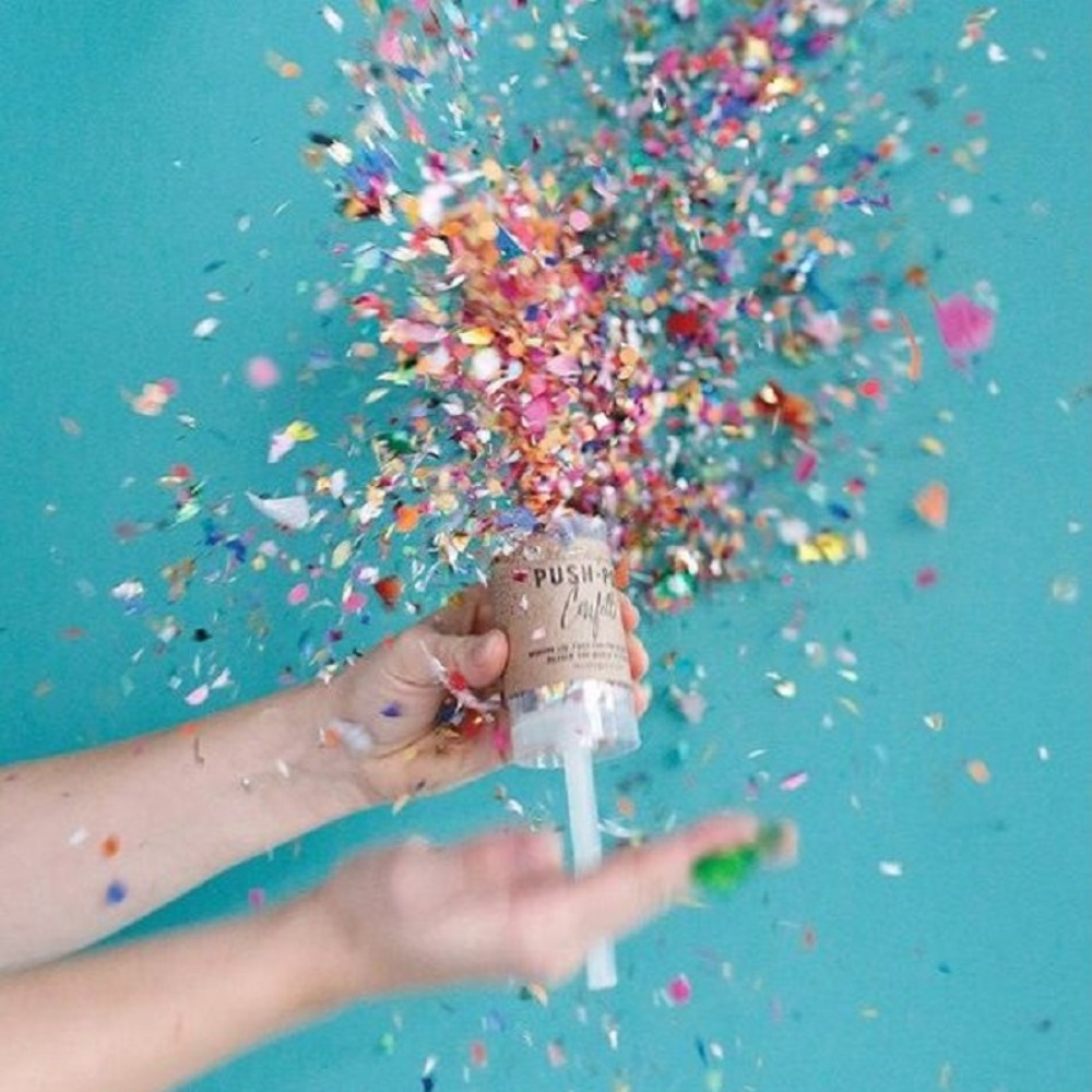 ลูกปาแบบดันทรงทรงกลม1ชิ้นป๊อปเ - Confetti Cannon Tube บทวิจารณ์และราคา