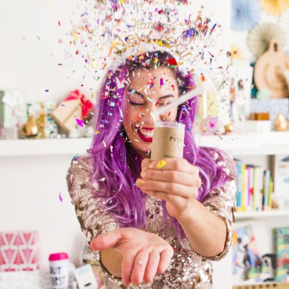 ลูกปาแบบดันทรงทรงกลม1ชิ้นป๊อปเ - Confetti Cannon Tube บทวิจารณ์และราคา