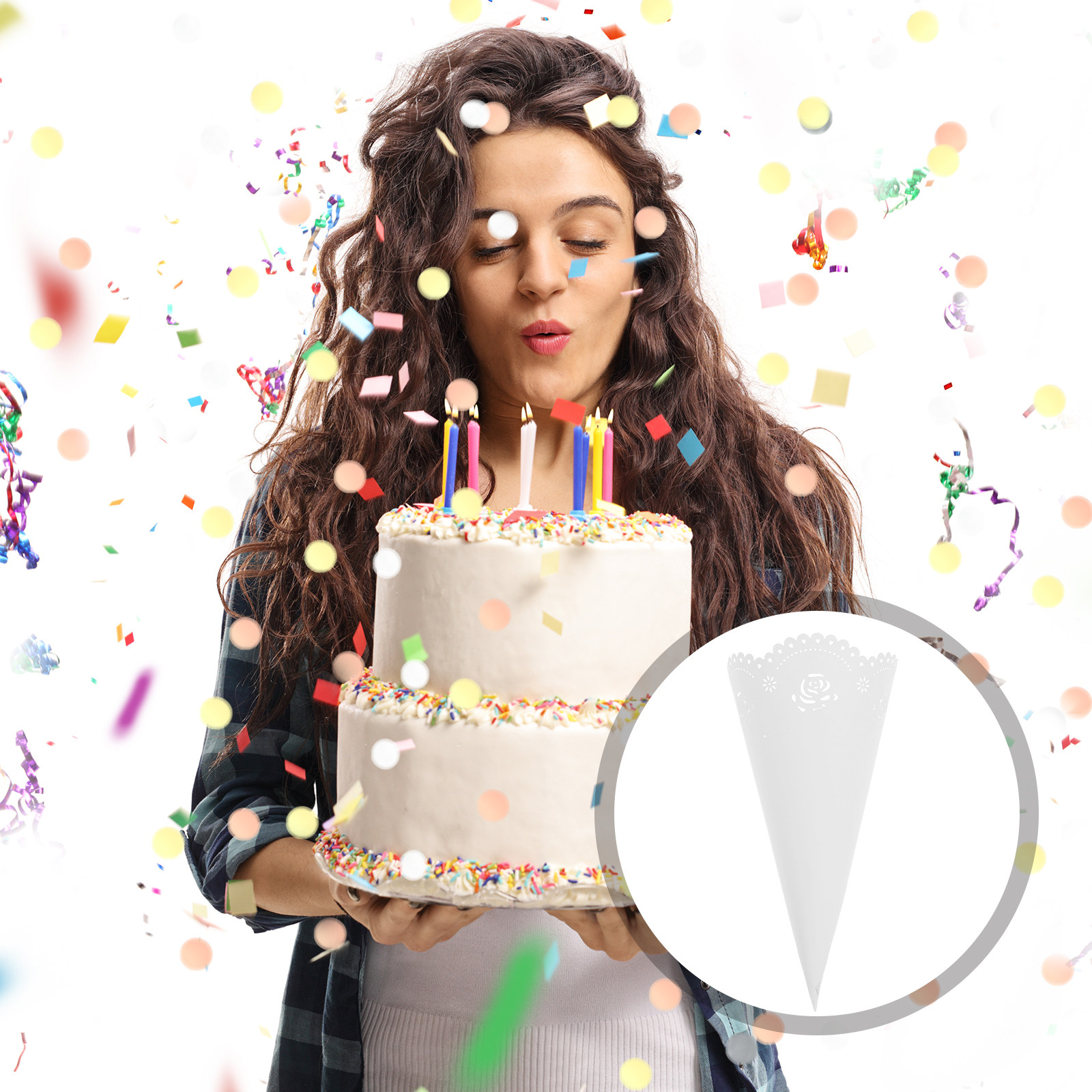 กรวยกระดาษกลวงสำหรับใส่กระดาษโ - Papercraft Supply Confetti บทวิจารณ์และราคา