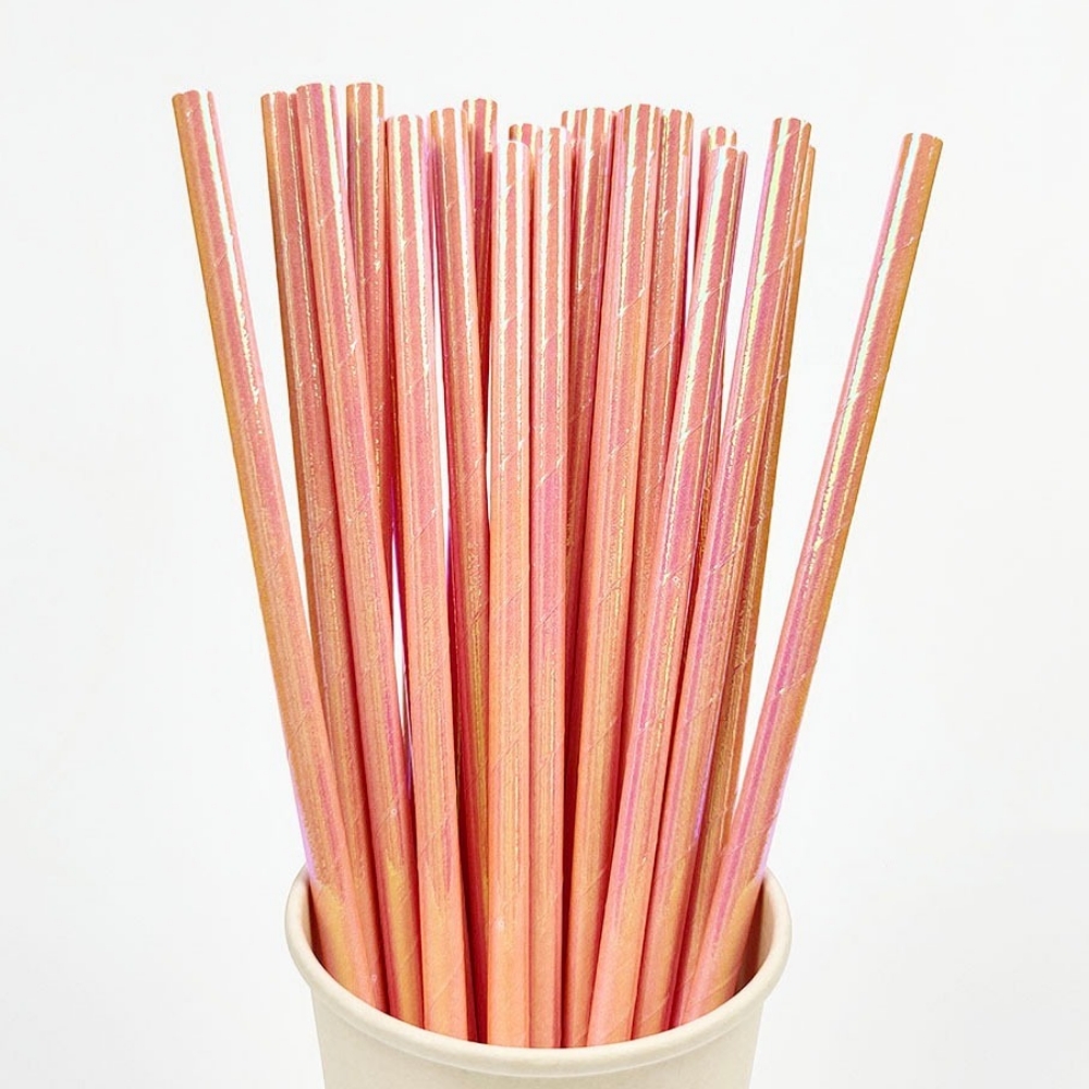 25ชิ้นสีบรอนซ์หลอดดูดกระดาษไข่ - Paper Straw Color บทวิจารณ์และราคา
