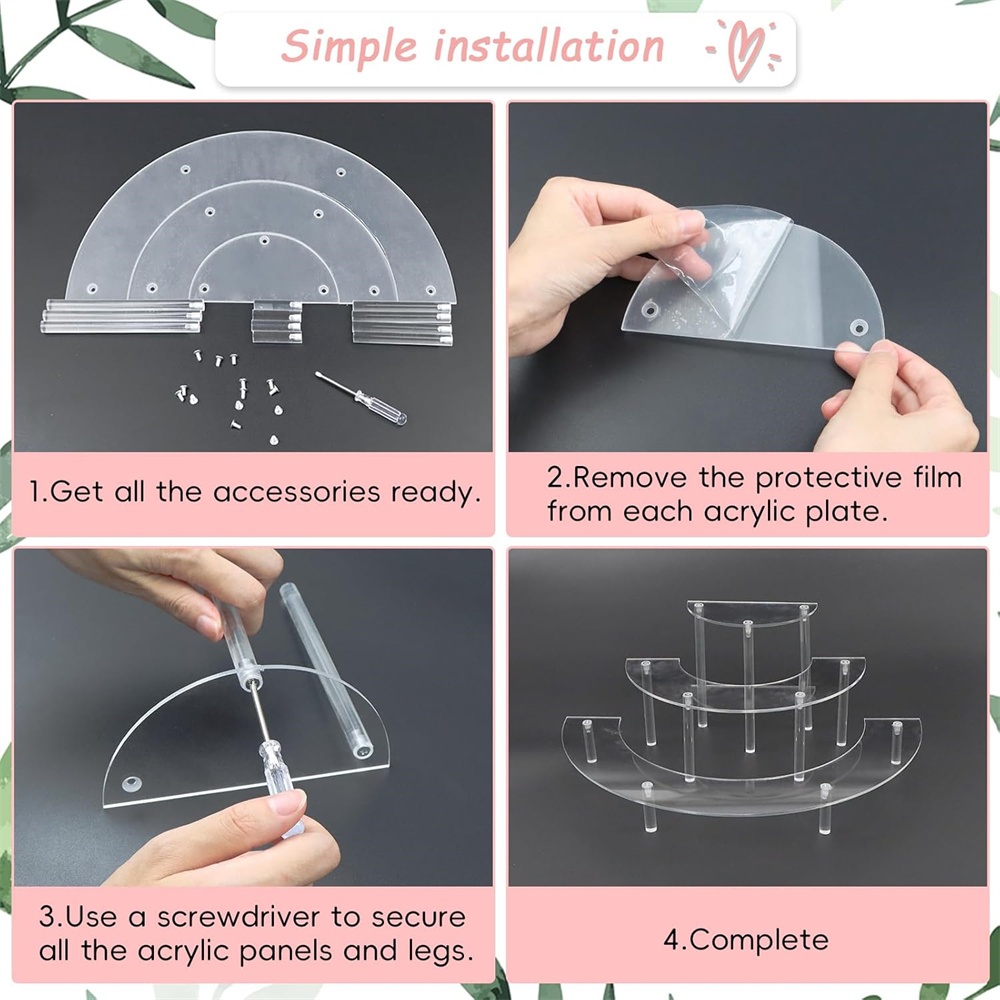 แท่นโชว์อะคริลิค 1/2 ชิ้น 3 ชั - Cupcake Stand Tier บทวิจารณ์และราคา
