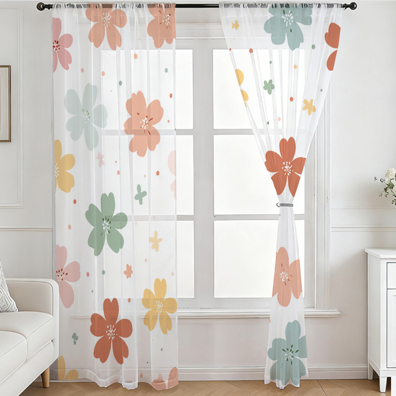 ผ้าม่านโปร่งแสงพิมพ์ลายดิจิตอล - Flower Wall Panel บทวิจารณ์และราคา