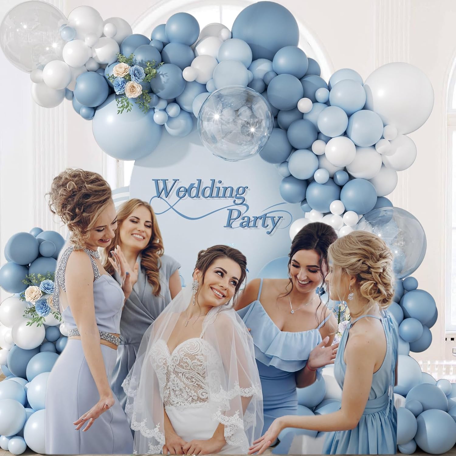 ชุดตกแต่งซุ้มลูกโป่งสีฟ้าหม่น  - Balloon Arch Kit บทวิจารณ์และราคา