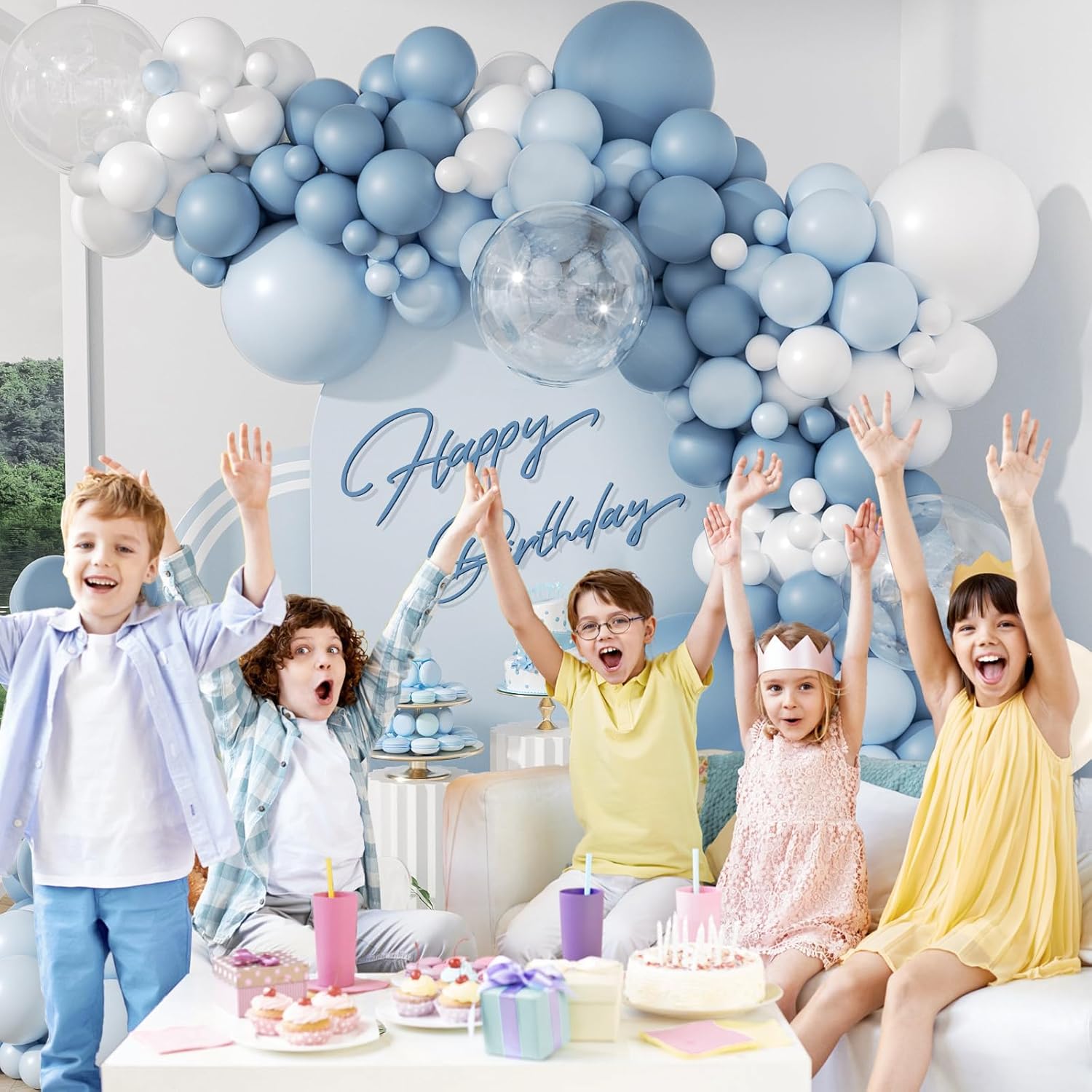 ชุดตกแต่งซุ้มลูกโป่งสีฟ้าหม่น  - Balloon Arch Kit บทวิจารณ์และราคา